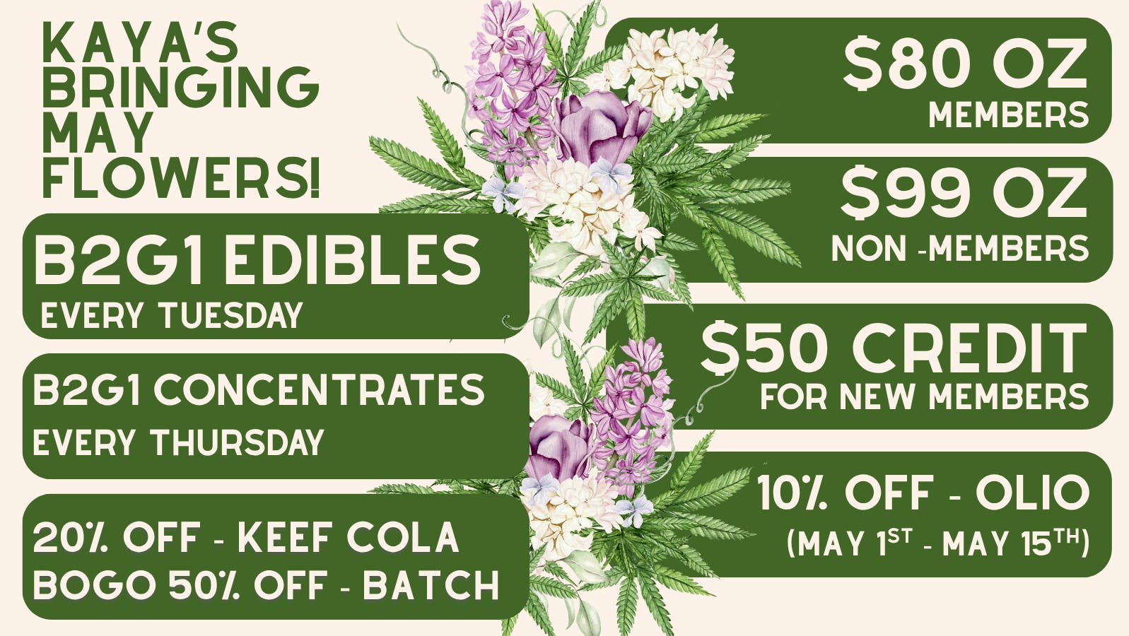 Kaya Cannabis Colfax - Med Kaya's MED May Deals | $80 TOP SHELF OZ