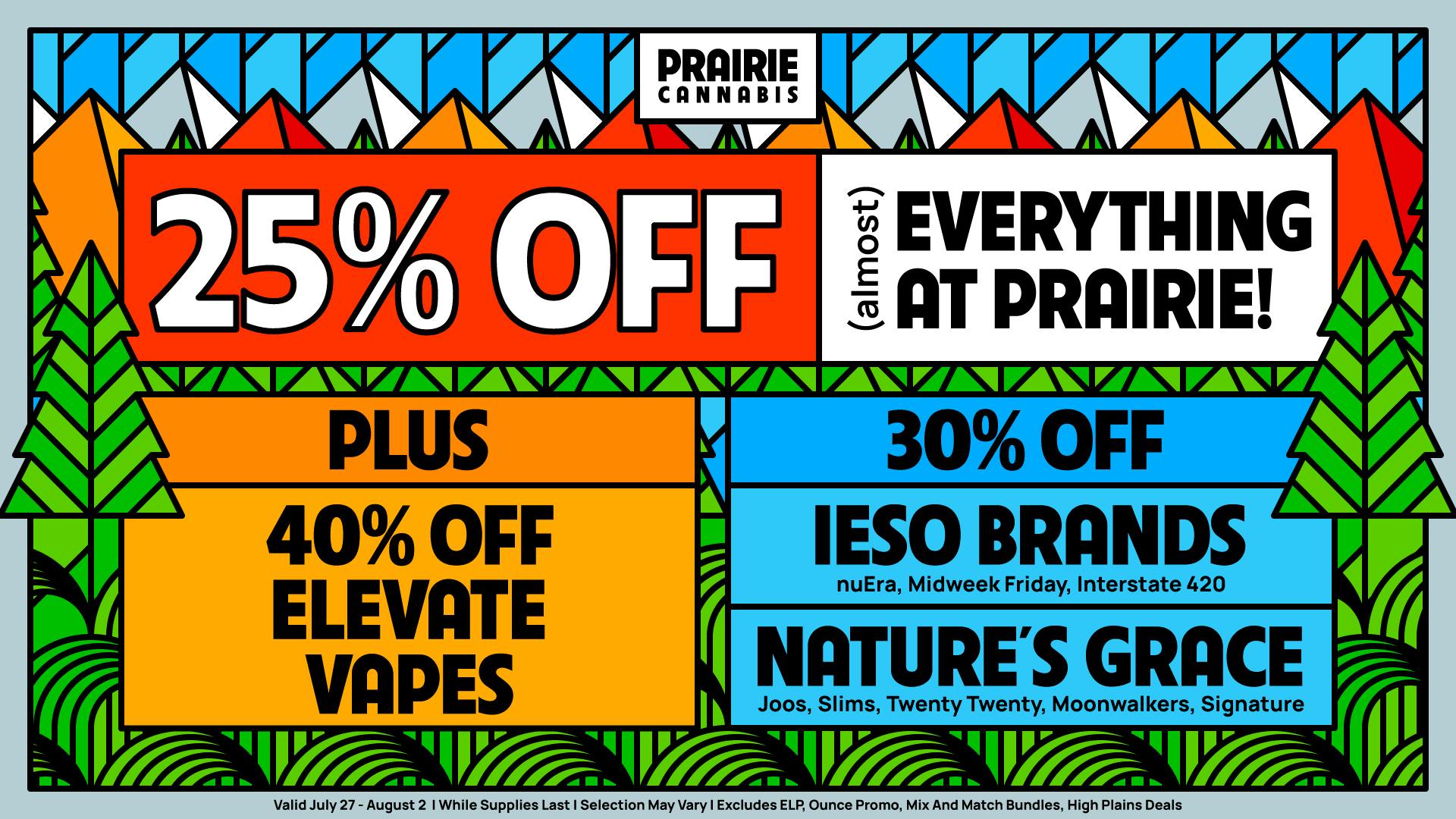 Prairie Cannabis - South Loop 25% Off (Almost) Everything at Prairie!