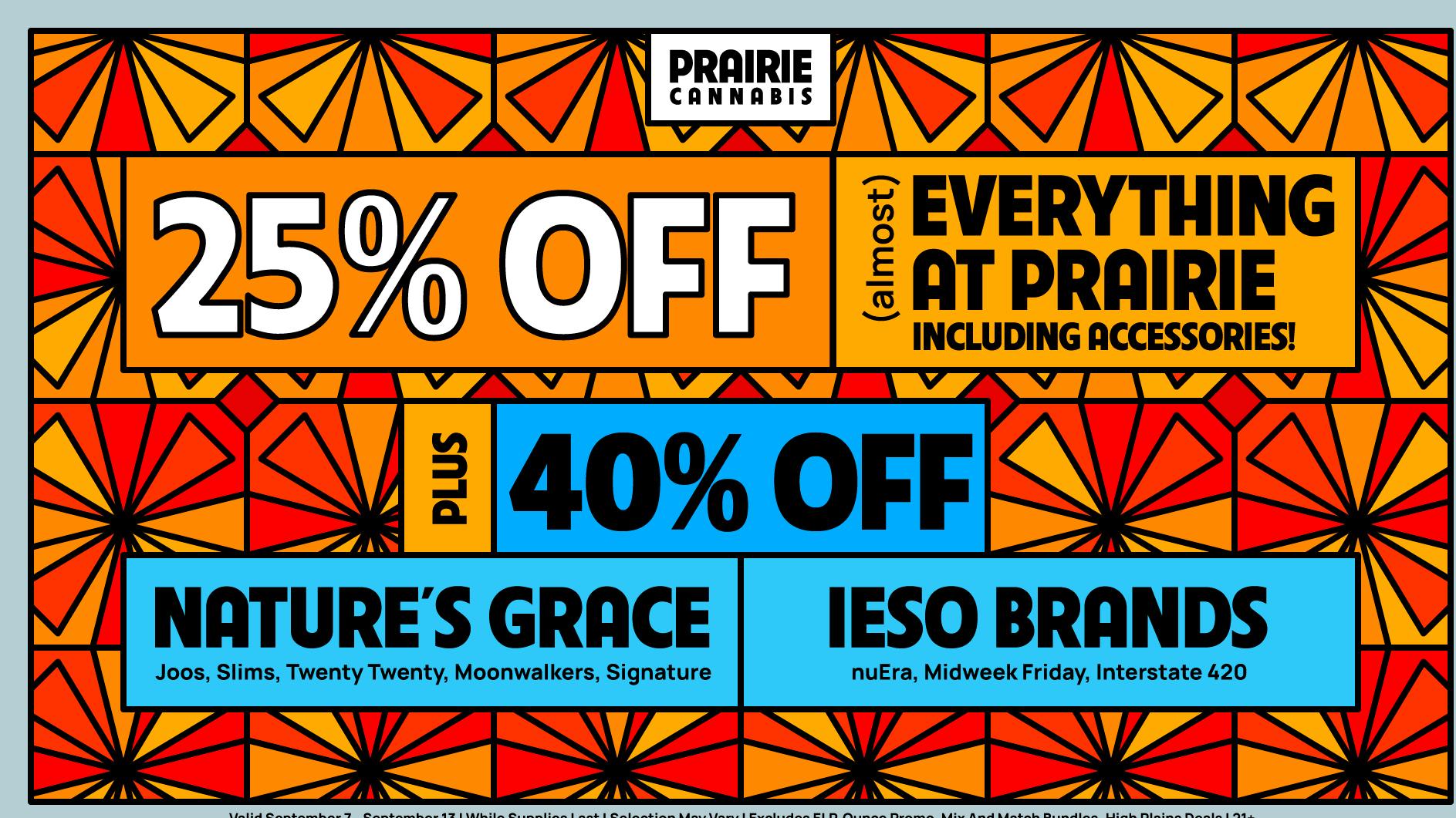 Prairie Cannabis - South Loop 25% Off (almost) Everything at Prairie!