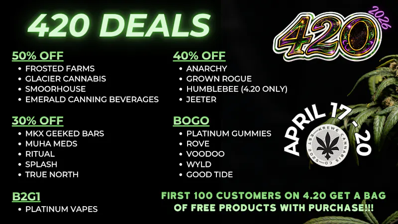 Krewe Cannabis Co 🔥420 DEALS | APRIL 17–20 🔥