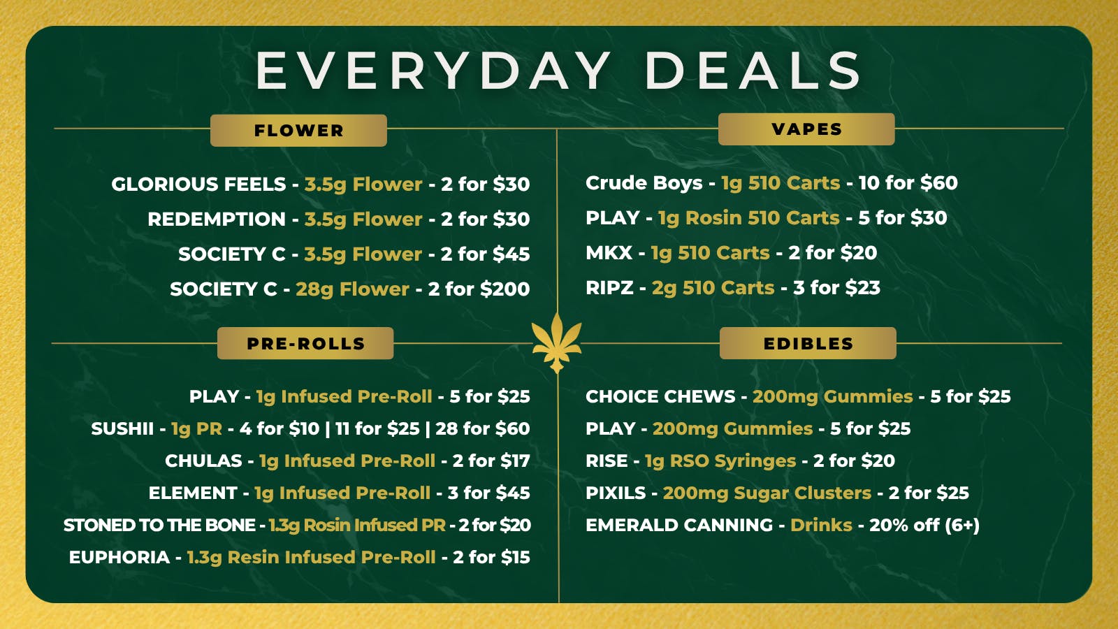 Krewe Cannabis Co 💲EVERYDAY DEALS!💲