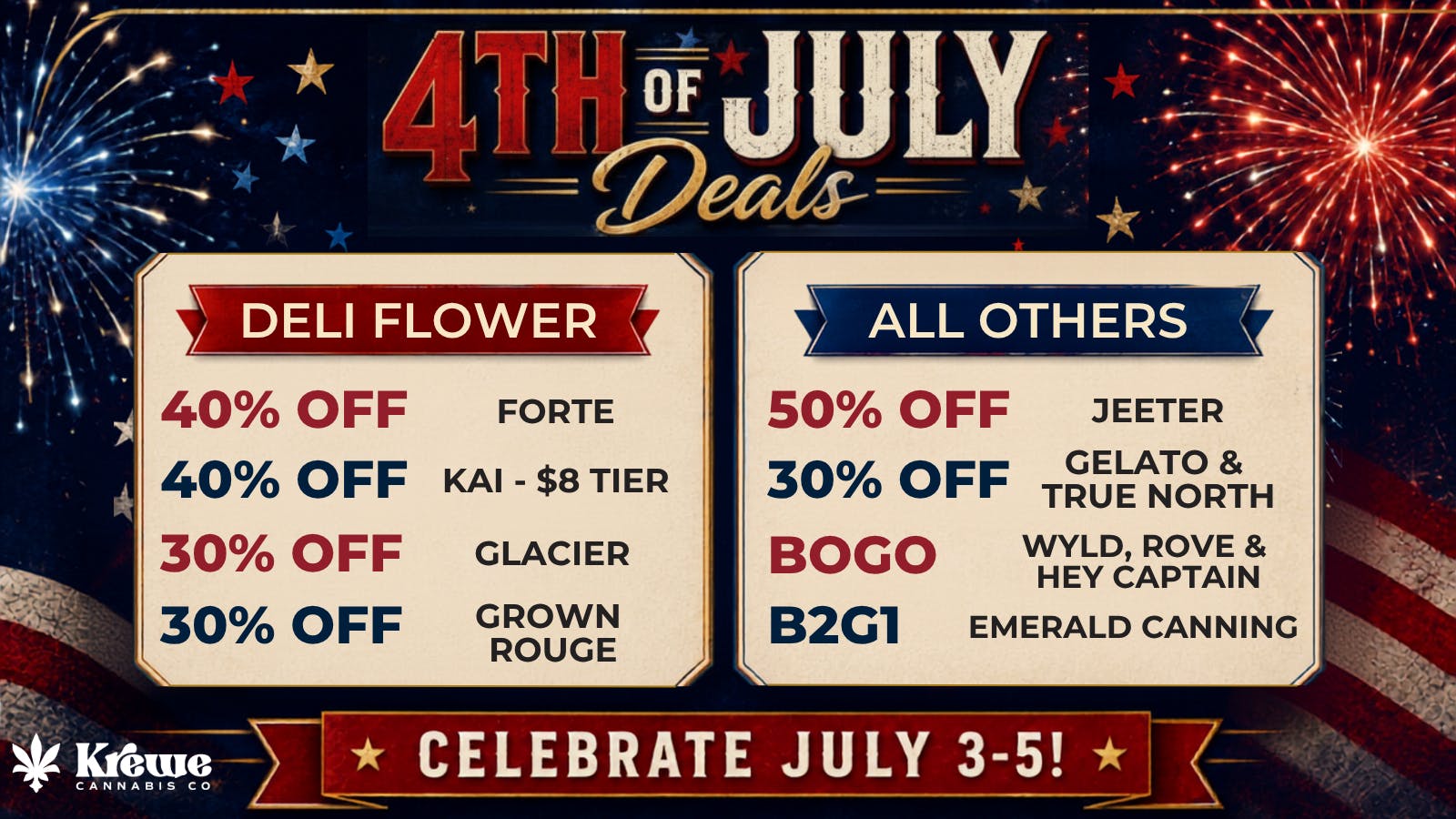 Krewe Cannabis Co ⛱️ 4th OF JULY DEALS! 🕶️