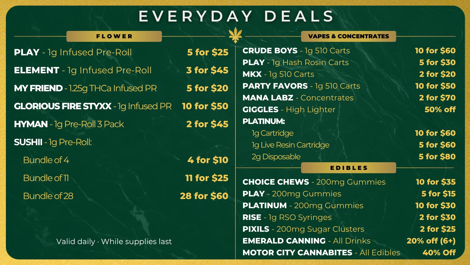 Krewe Cannabis Co 💲EVERYDAY DEALS!