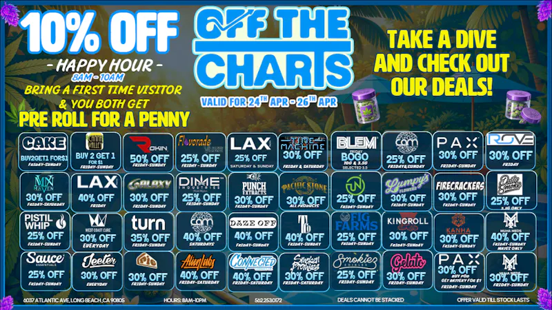 Off the Charts - Long Beach 4/20 may be over, deals still lit 🔥