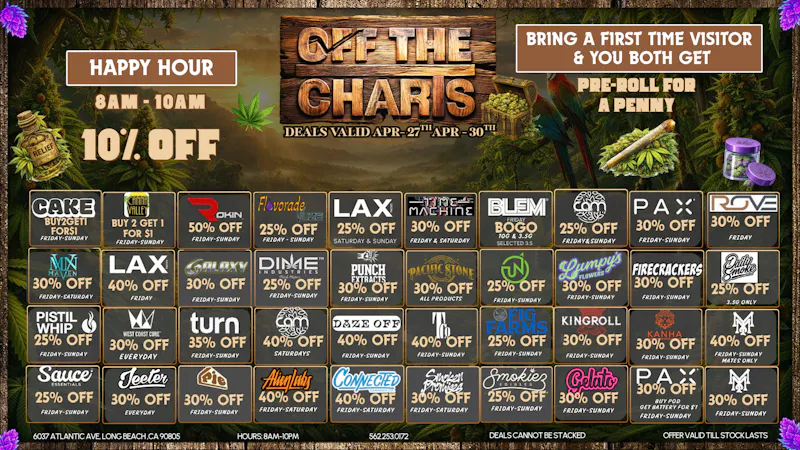 Off the Charts - Long Beach SAVAGE DEALS🍃🌬️