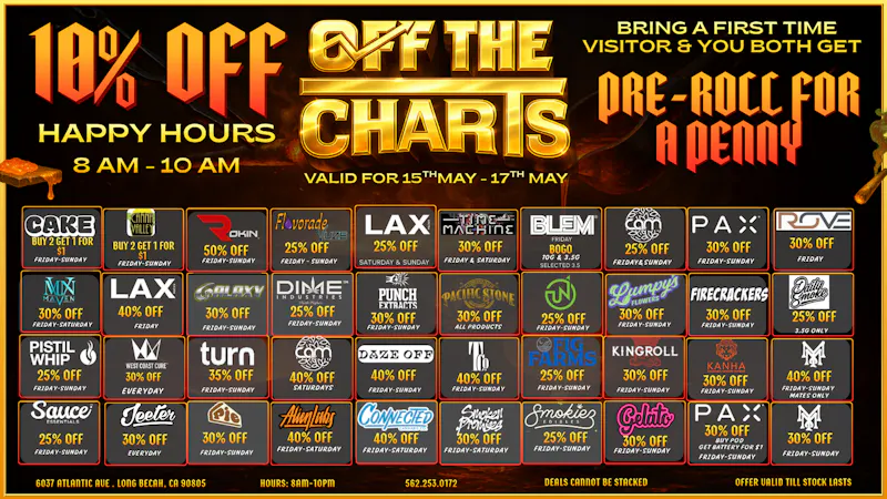 Off the Charts - Long Beach Scorching hot prices🔥💨