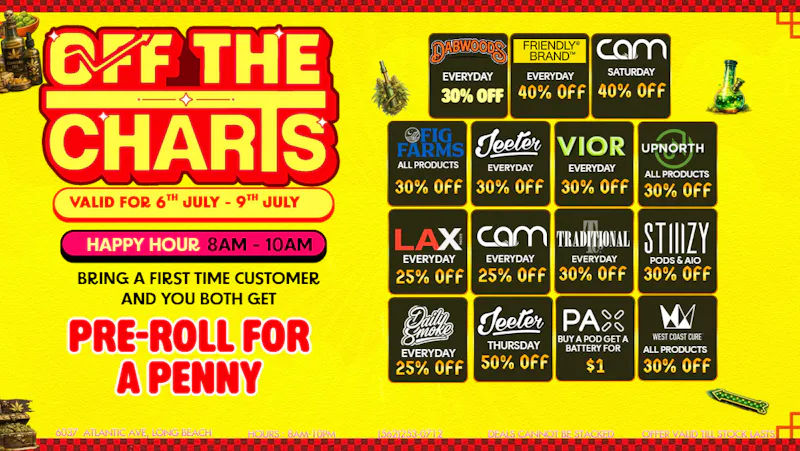 Off the Charts - Long Beach Deals so good even your lighter is happy!!! 😮‍💨