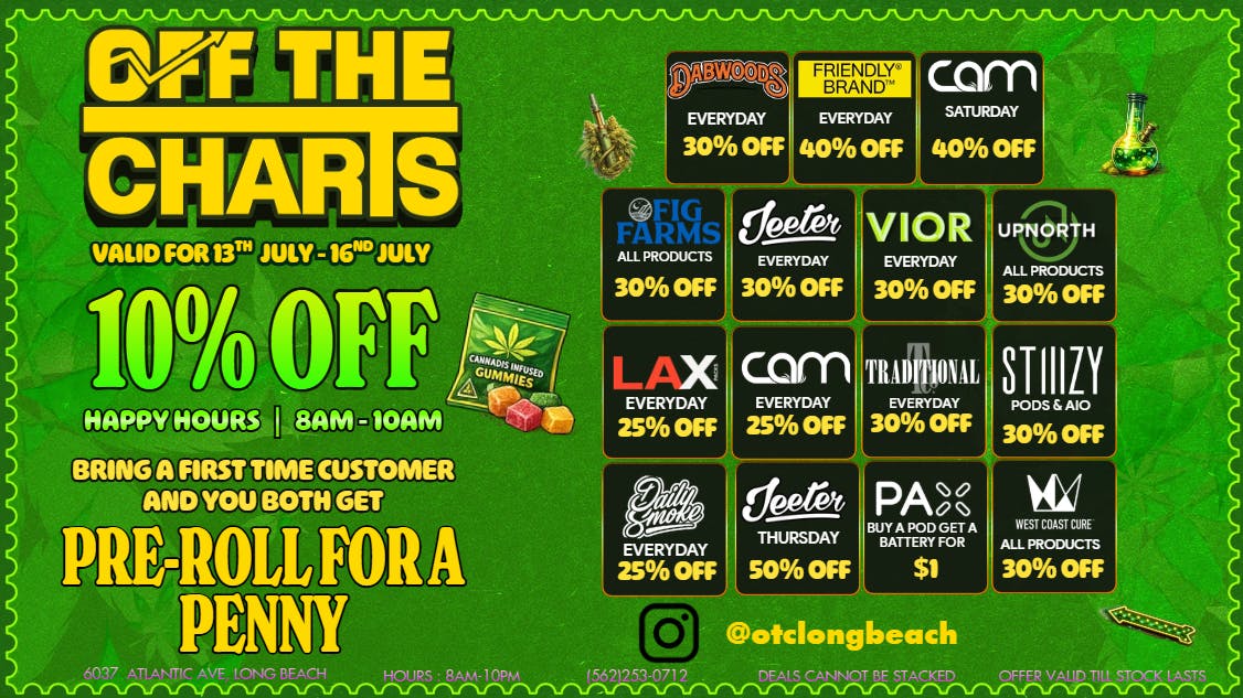Off the Charts - Long Beach 🚨 Your stash called… it’s time for a refill! 😮‍