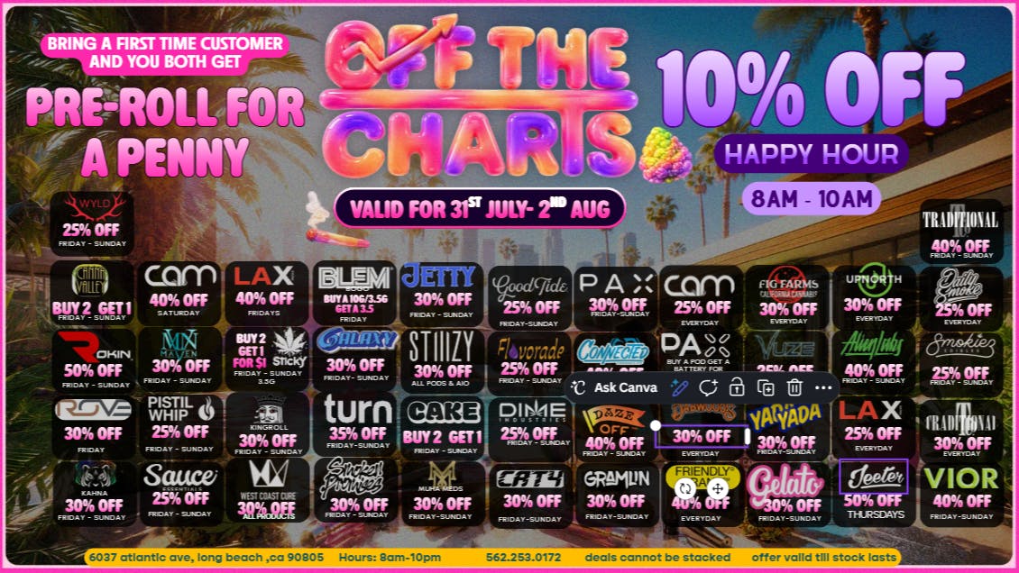 Off the Charts - Long Beach 🎉 PUFF. SAVE. REPEAT. 🎉