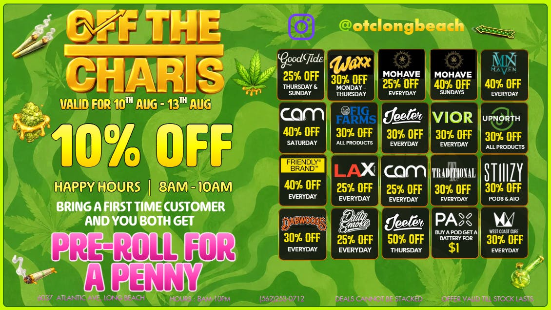 Off the Charts - Long Beach 💚OFF THE CHART - DANK DEALS ARE TAKING OVER LBC💚