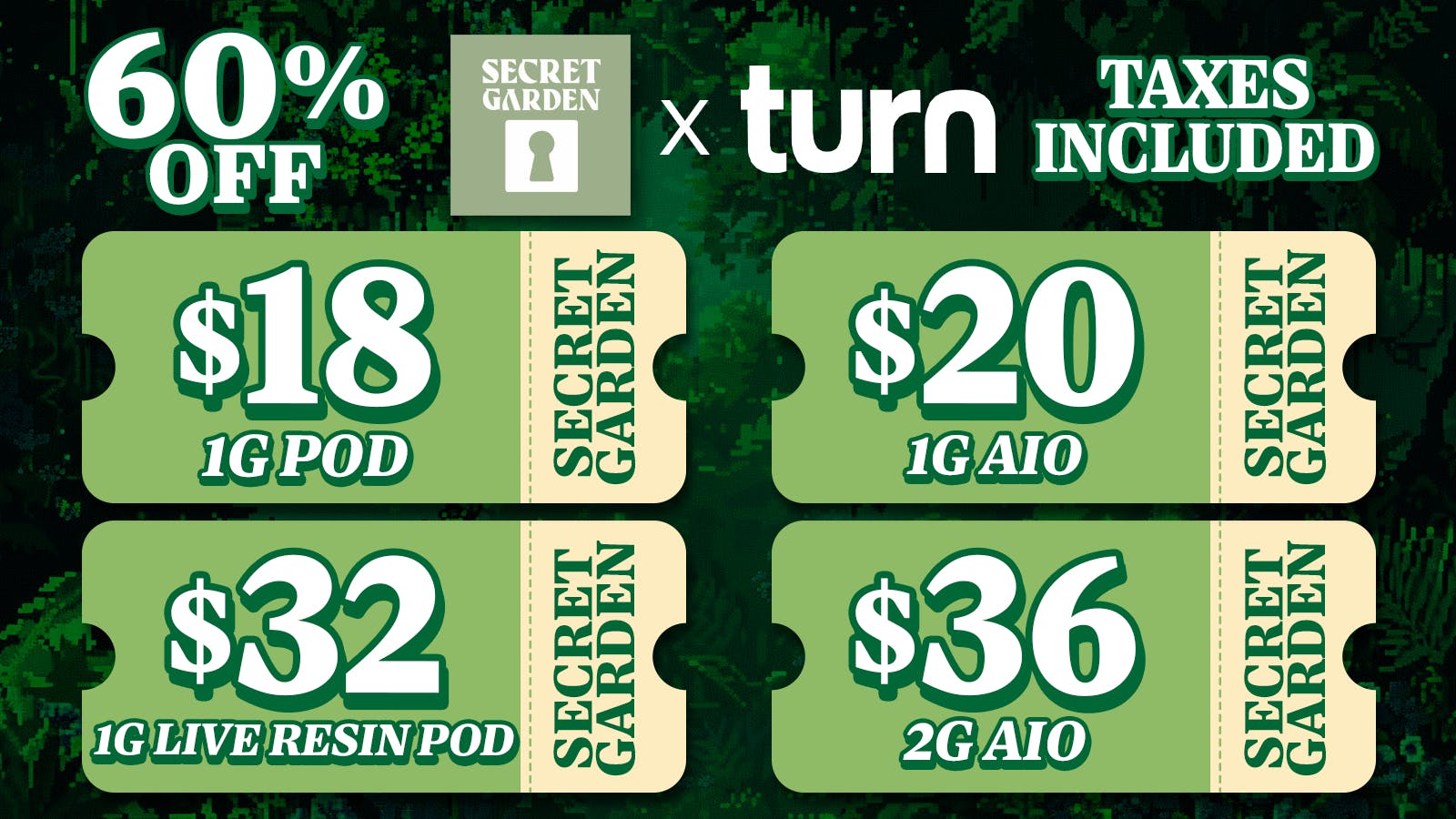Secret Garden 75% Off TURN Vapes💨Flash Sale⚡️
