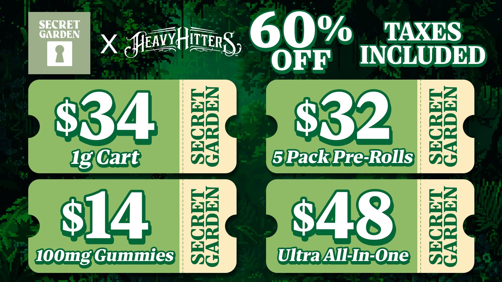 Secret Garden 🔥$34 Heavy Hitters Vape Cartridges!💨 Fire Sale🔥