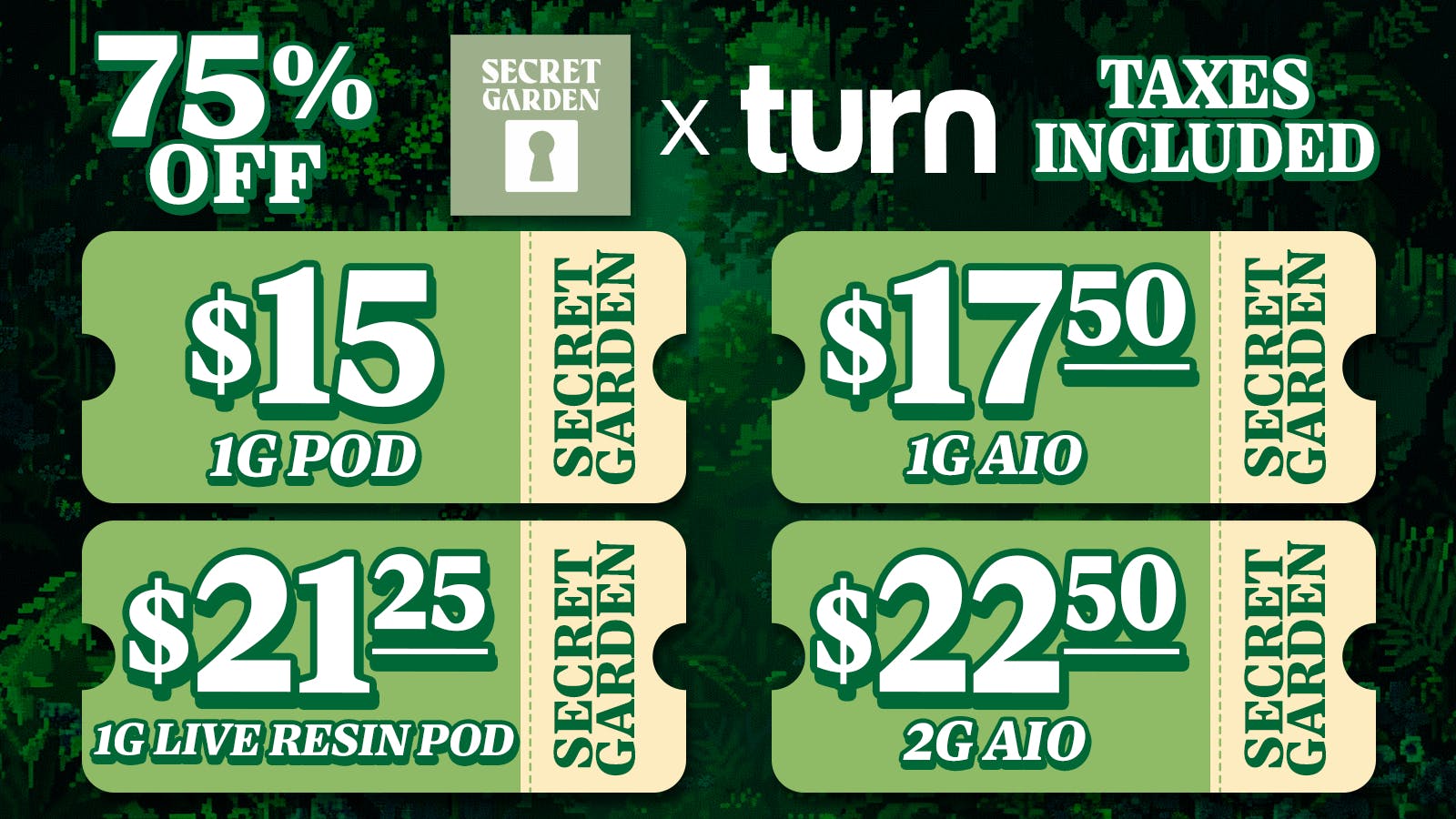 Secret Garden 75% Off TURN Vapes💨Flash Sale⚡️
