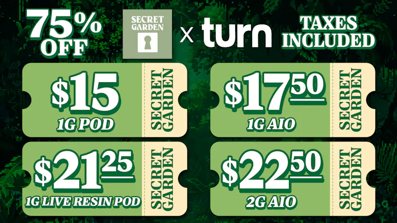 Secret Garden 75% Off TURN Vapes💨Flash Sale⚡️