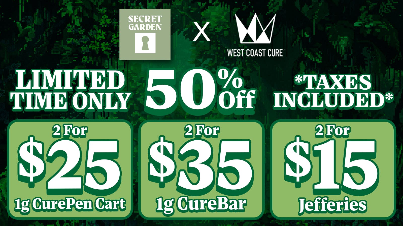 Secret Garden 50% off all West Coast Cure 👑 Limited Time ⏳