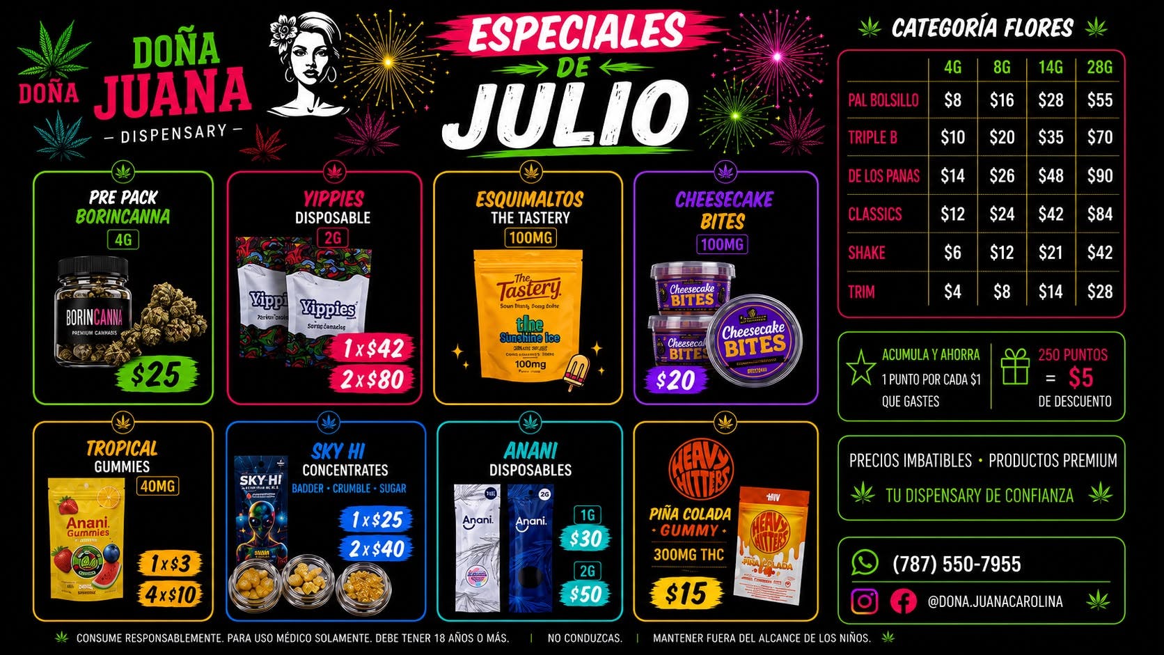 Doña Juana - Carolina Nuevos Epeciales Flores desde $2 el gramo trim 1$