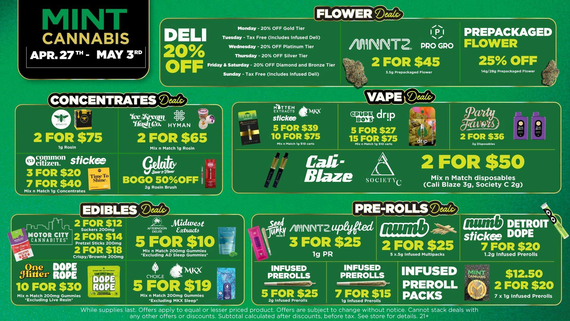 Mint Cannabis - Coldwater Mint's HOTTEST Weekly Deals