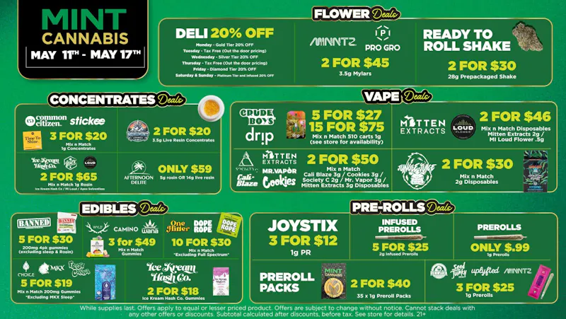 Mint Cannabis - Portage Mint's HOTTEST Weekly Deals