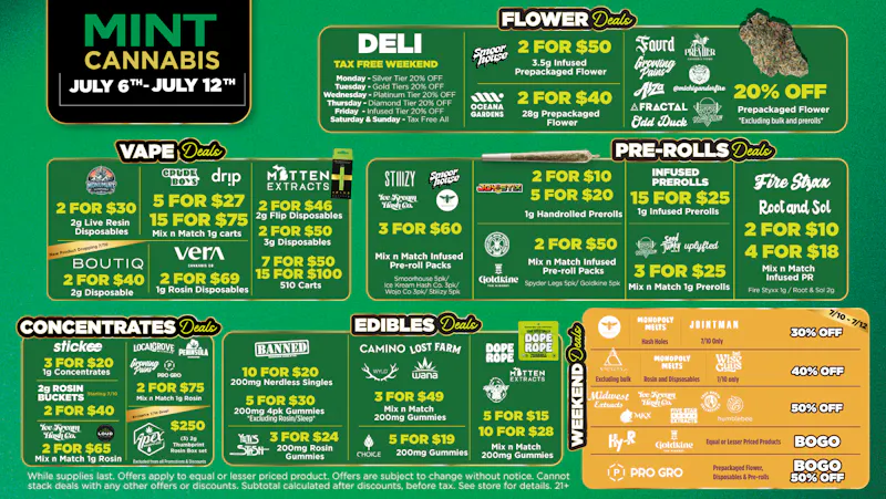 Mint Cannabis - Monroe Mint's HOTTEST Deals + 710 Preview