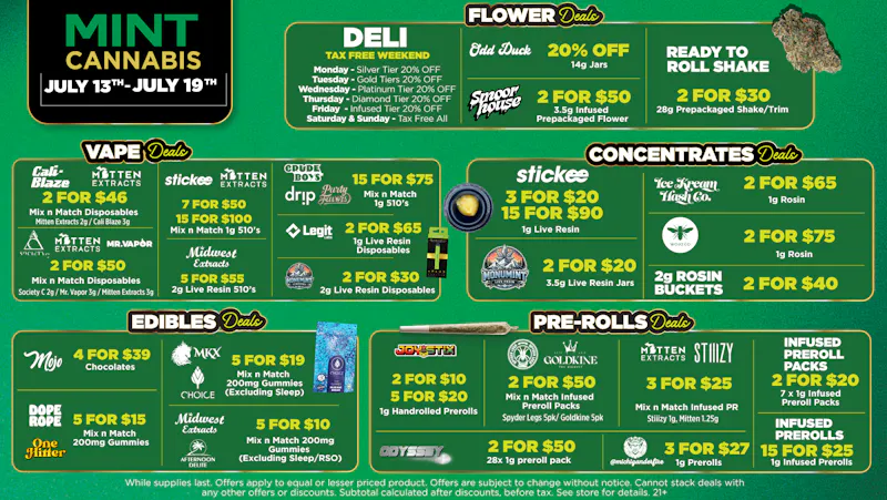 Mint Cannabis - Portage Mint's HOTTEST Deals