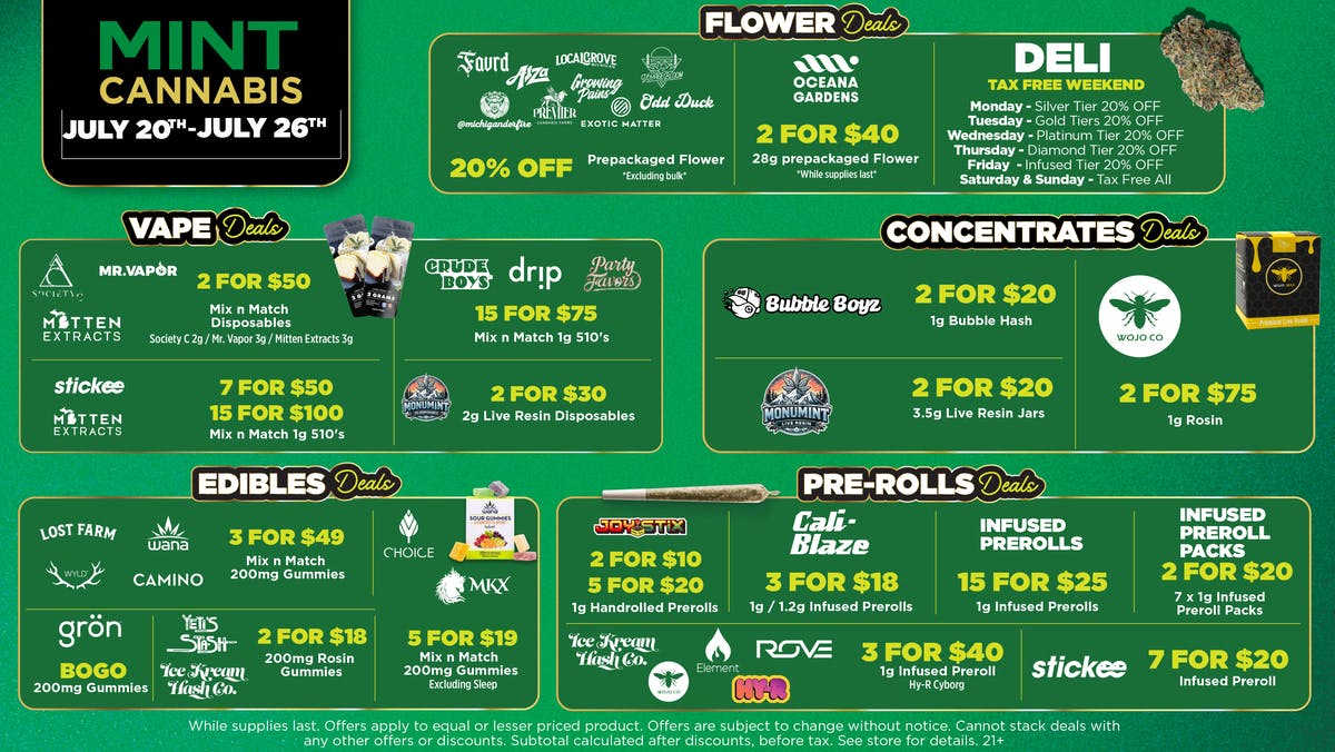 Mint Cannabis - Coldwater Mint's HOTTEST Deals