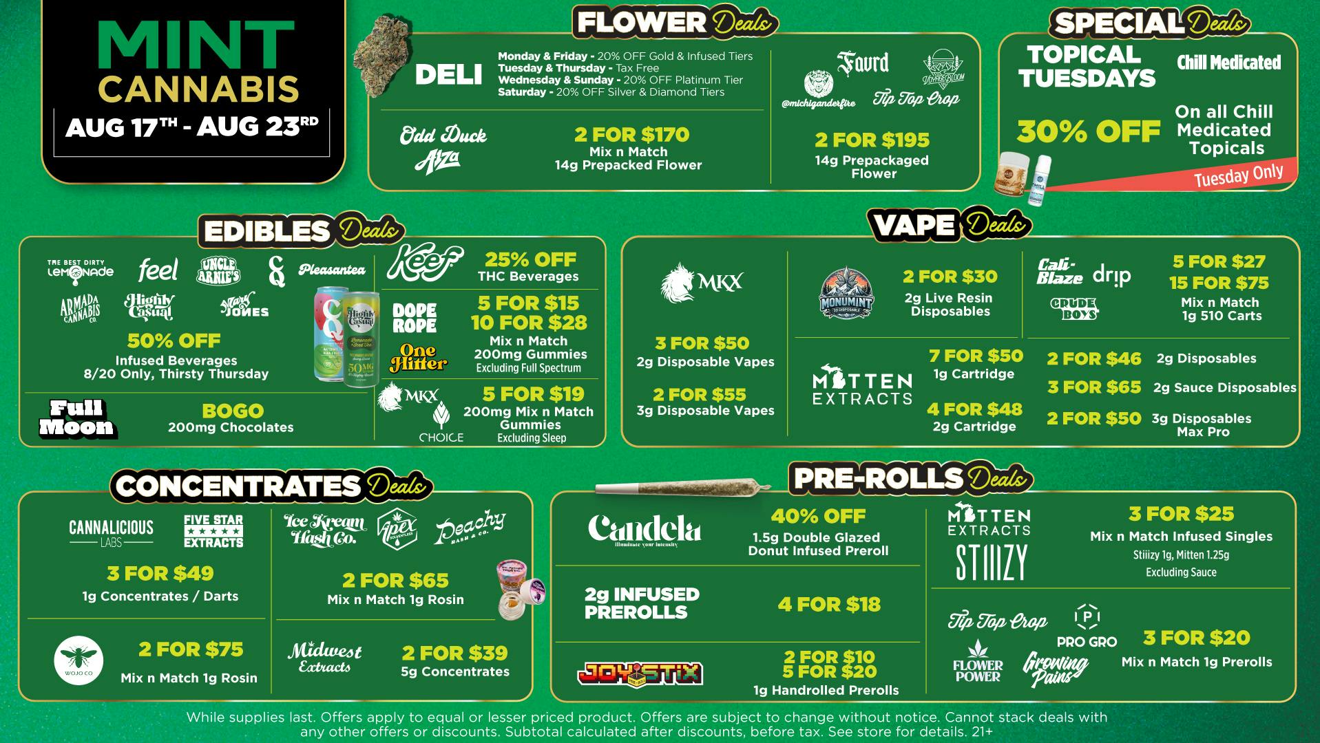 Mint Cannabis - Kalamazoo Mint's HOTTEST Deals