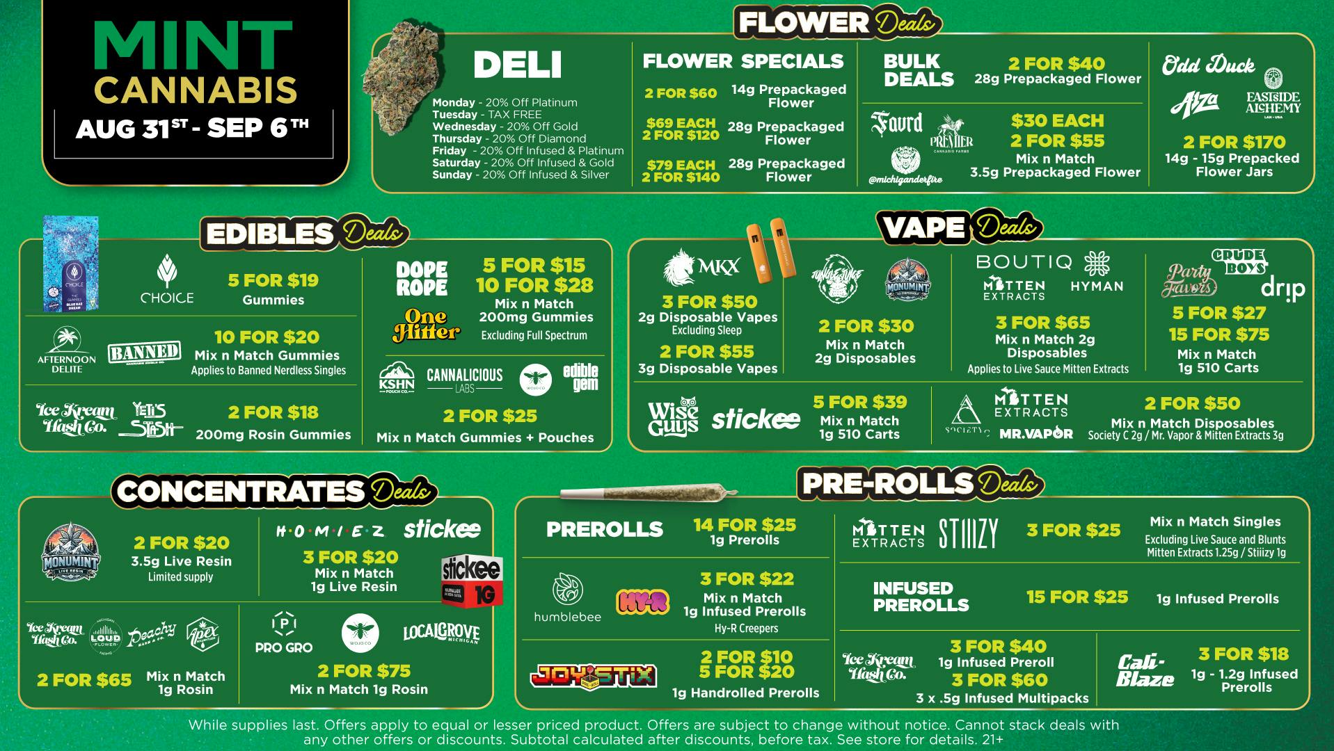 Mint Cannabis - Kalamazoo Mint's HOTTEST Deals