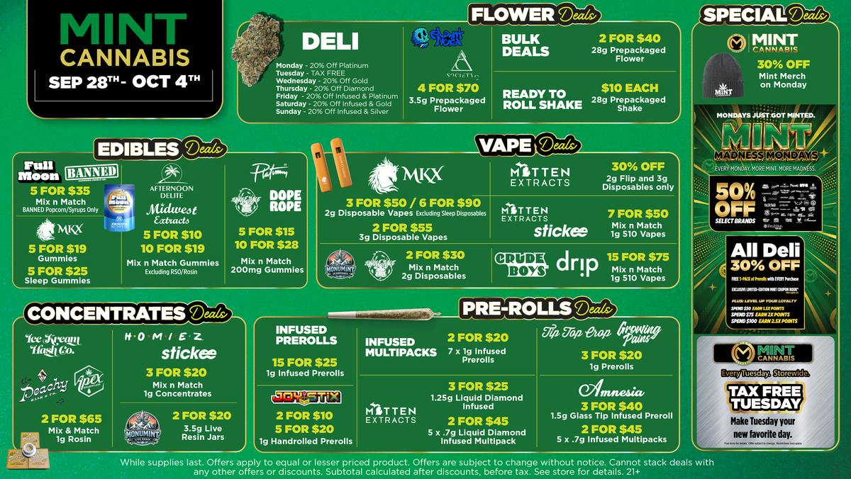 Mint Cannabis - Roseville Mint's HOTTEST Deals