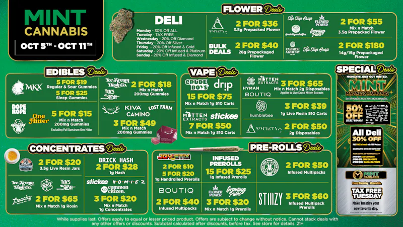 Mint Cannabis - Monroe Mint's HOTTEST Deals
