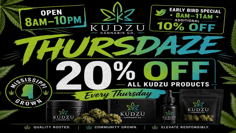 Kudzu Cannabis Company “Kudzu” : “Clover” : “Mellow” — 20% OFF