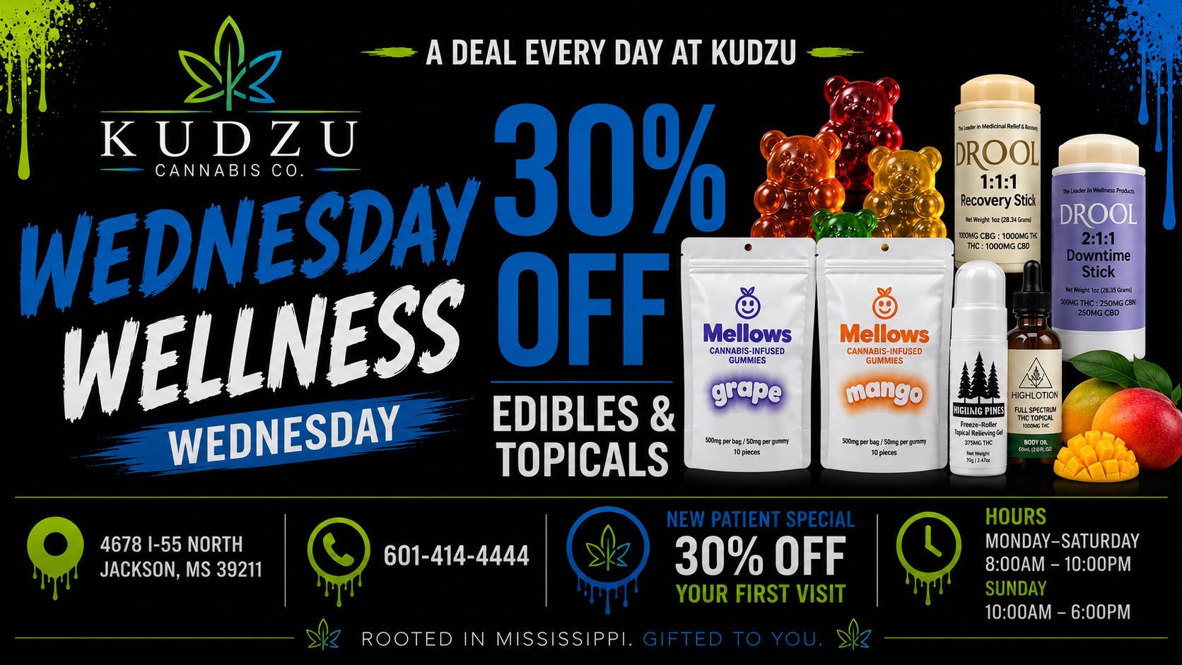 Kudzu Cannabis Company 30% Off ALL Edibles & Topicals