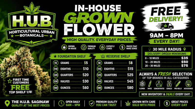 The Hub IN HOUSE GROWN FLOWER | OPEN 9AM-9PM EVERY DAY!🔥