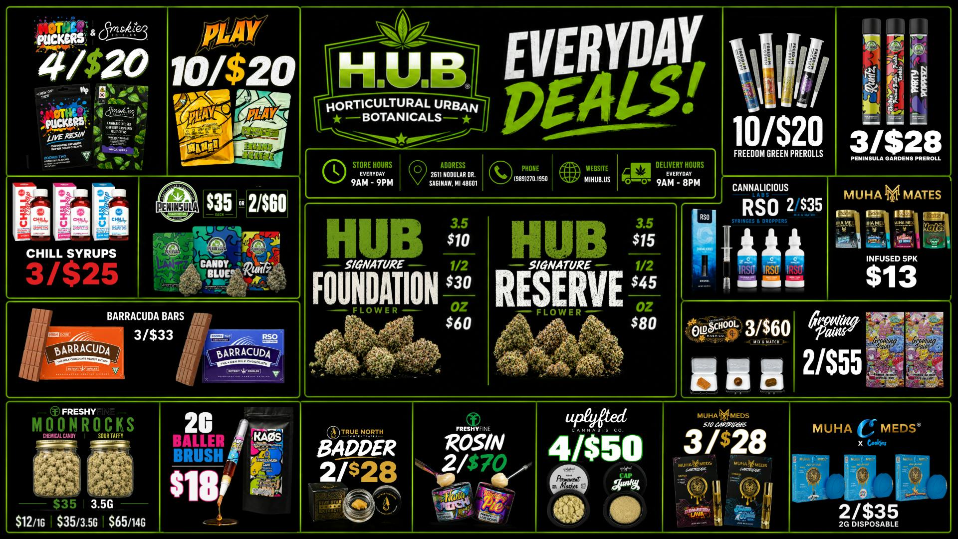 The Hub IN HOUSE GROWN FLOWER | OPEN 9AM-9PM EVERY DAY!🔥