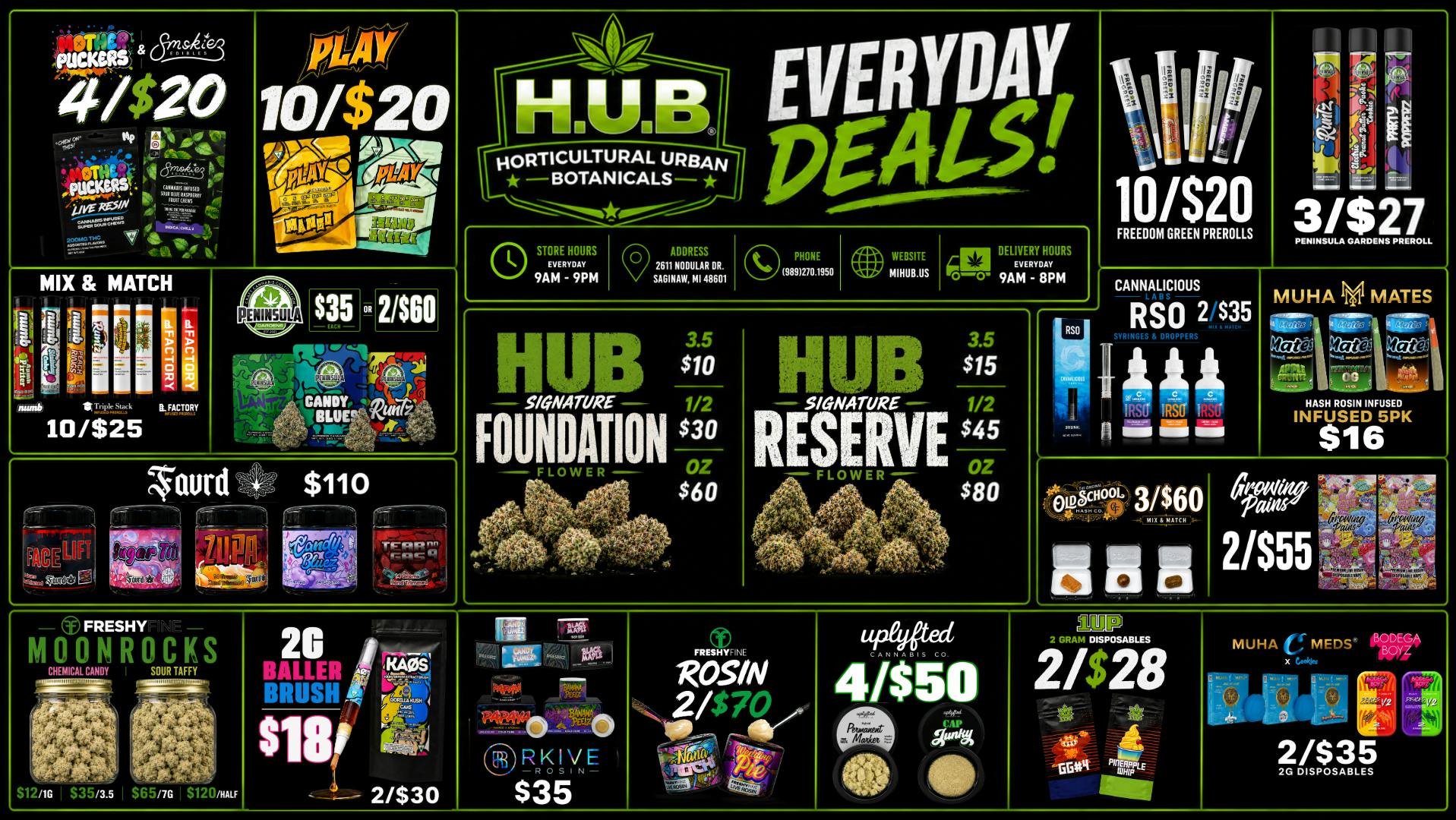 The Hub IN HOUSE GROWN FLOWER | OPEN 9AM-9PM EVERY DAY!🔥
