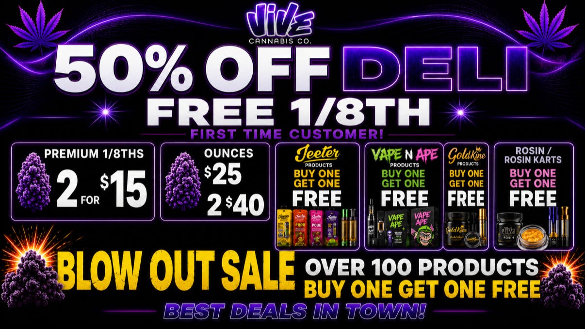 Vive cannabis co BUY 1 GET 1 FREE ALL JEETER PRODUCTS!!!