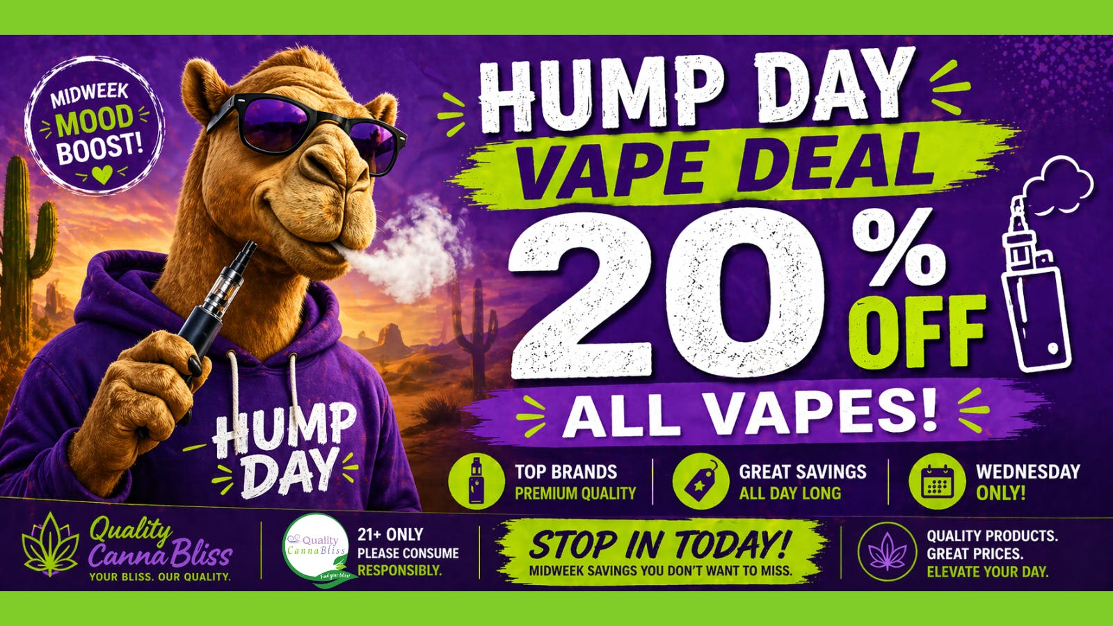 Quality Cannabliss Hump Day Vape Deal