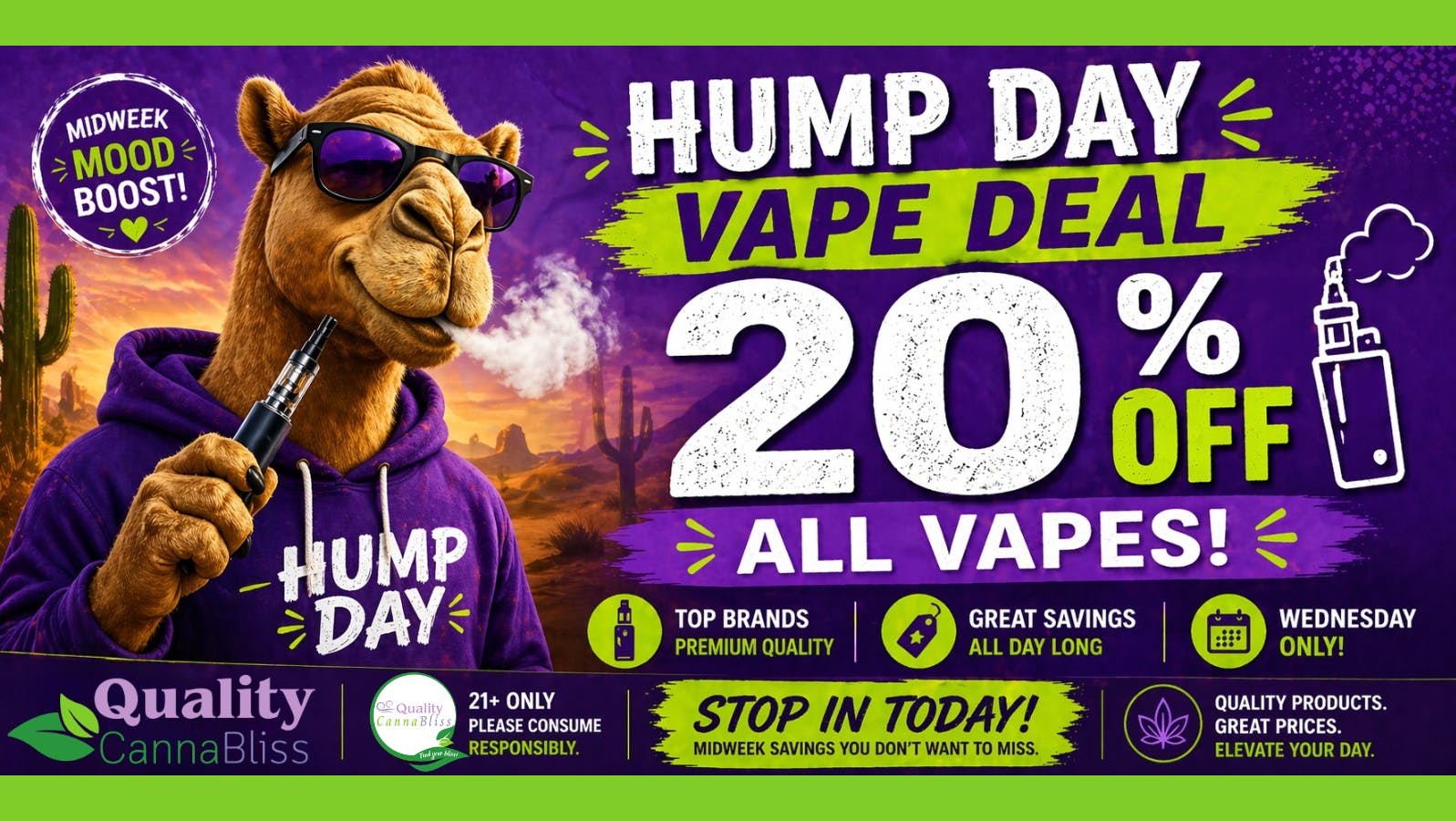 Quality Cannabliss Hump Day Vape Deal