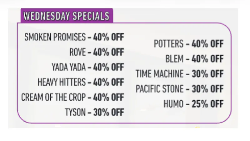 NUG - Riverside WEDNESDAY SPECIALS