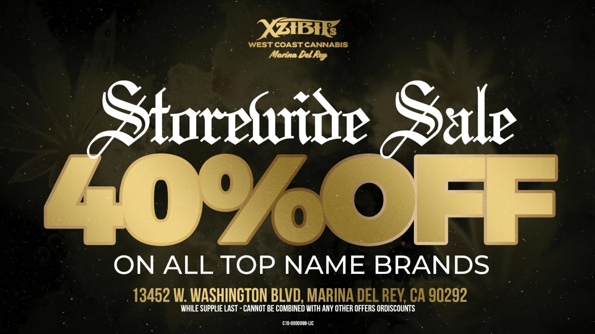 Xzibit's West Coast Cannabis - Marina del Rey 40% OFF STOREWIDE!