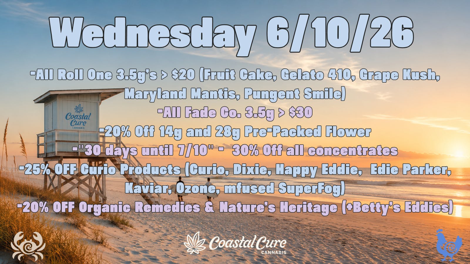 Coastal Cure Cannabis All Roll One 3.5g's > $20
