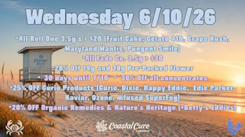 Coastal Cure Cannabis All Roll One 3.5g's > $20