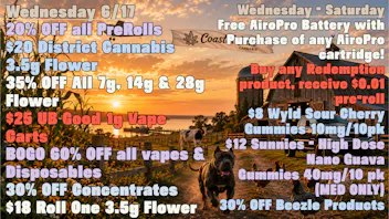 Coastal Cure Cannabis 35% OFF All 7g, 14g & 28g Flower