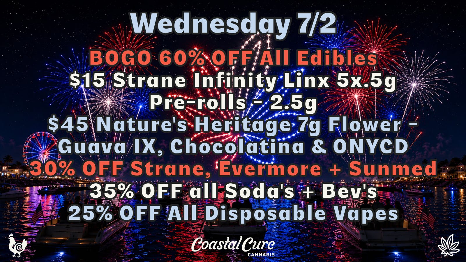 Coastal Cure Cannabis BOGO 60% OFF All Edibles, 30% OFF Strane, Evermore