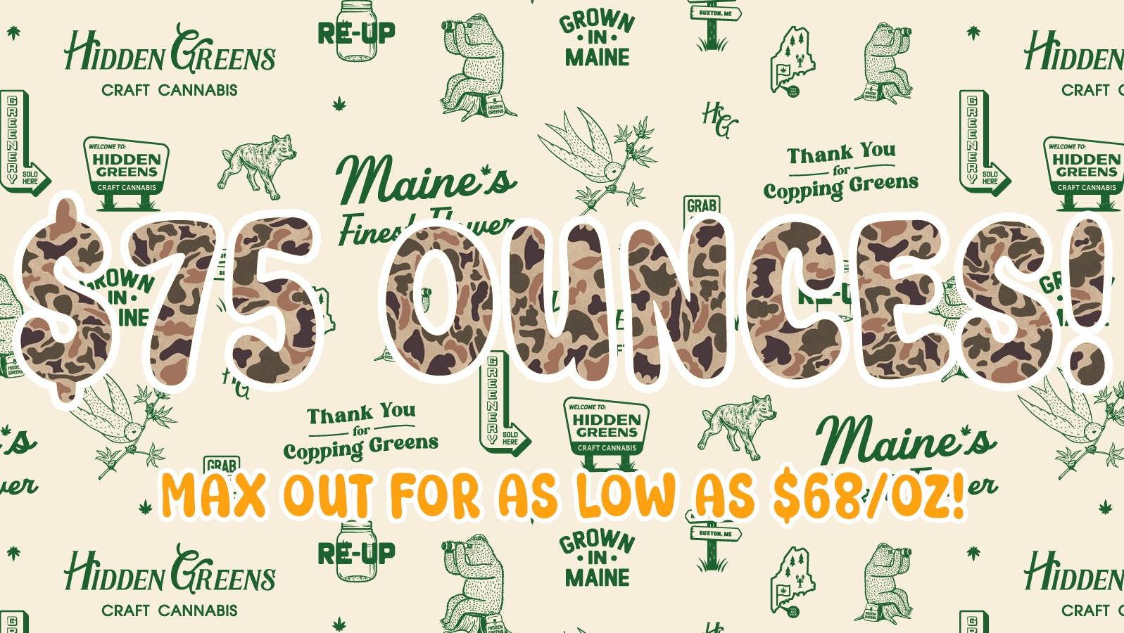 Hidden Greens - South Berwick 'Delivery Available' $75 OUNCES! MAX OUT FOR AS LOW AS $68/OZ!