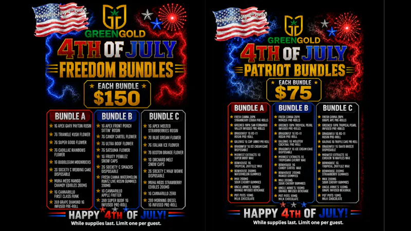 GreenGold Dispensary 4th of July Bundles