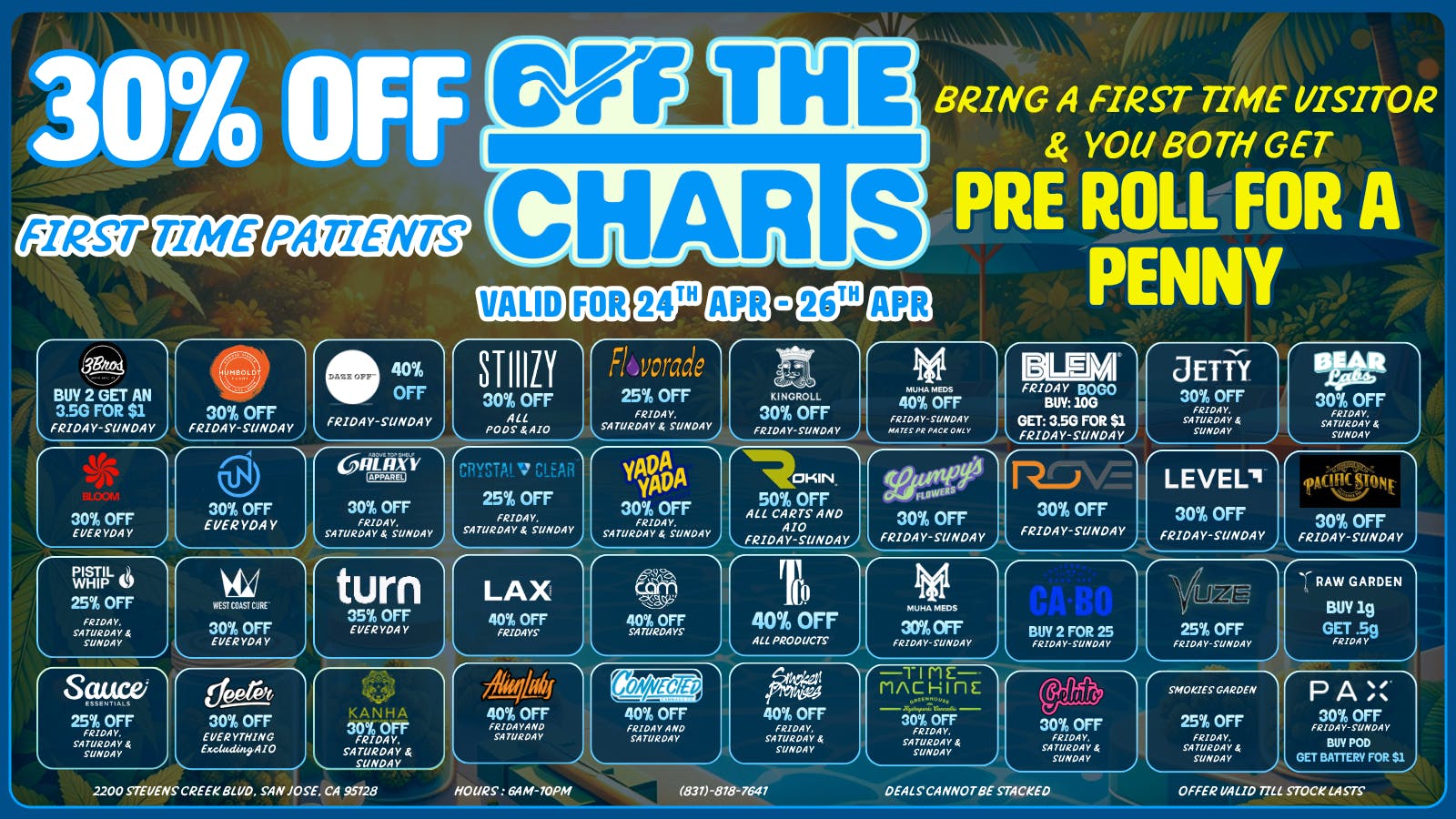 Off The Charts - San Jose OFF THE CHART SALES 4/24-4/26
