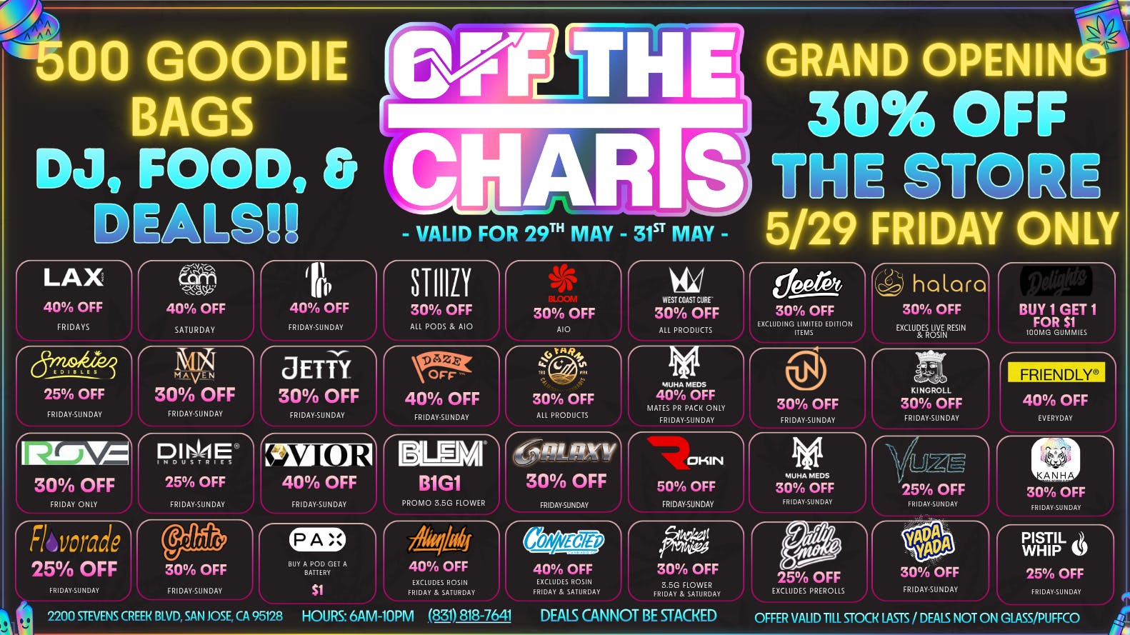 Off The Charts - San Jose GRAND OPENING WEEKEND!!