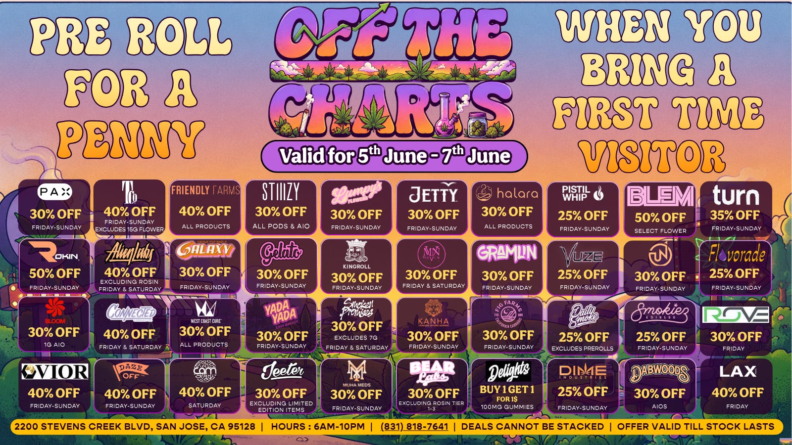 Off The Charts - San Jose 💎 Top Shelf, Bottom Prices