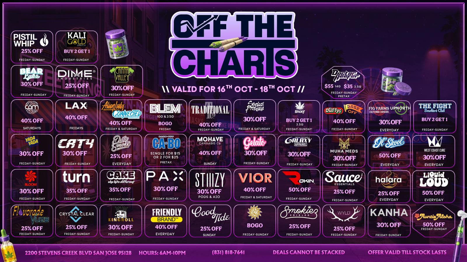 Off The Charts - San Jose Spooktacular Deals! 💀🕷️🕸️