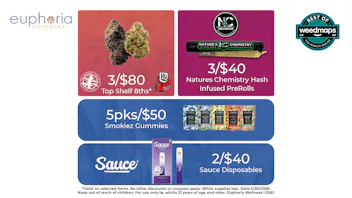 Euphoria Wellness - Marijuana Dispensary 3/$80 Top Shelf 1/8th's | 5pks/$50 Smokiez Gummies